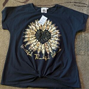 Black Sunflower Graphic Women's Top